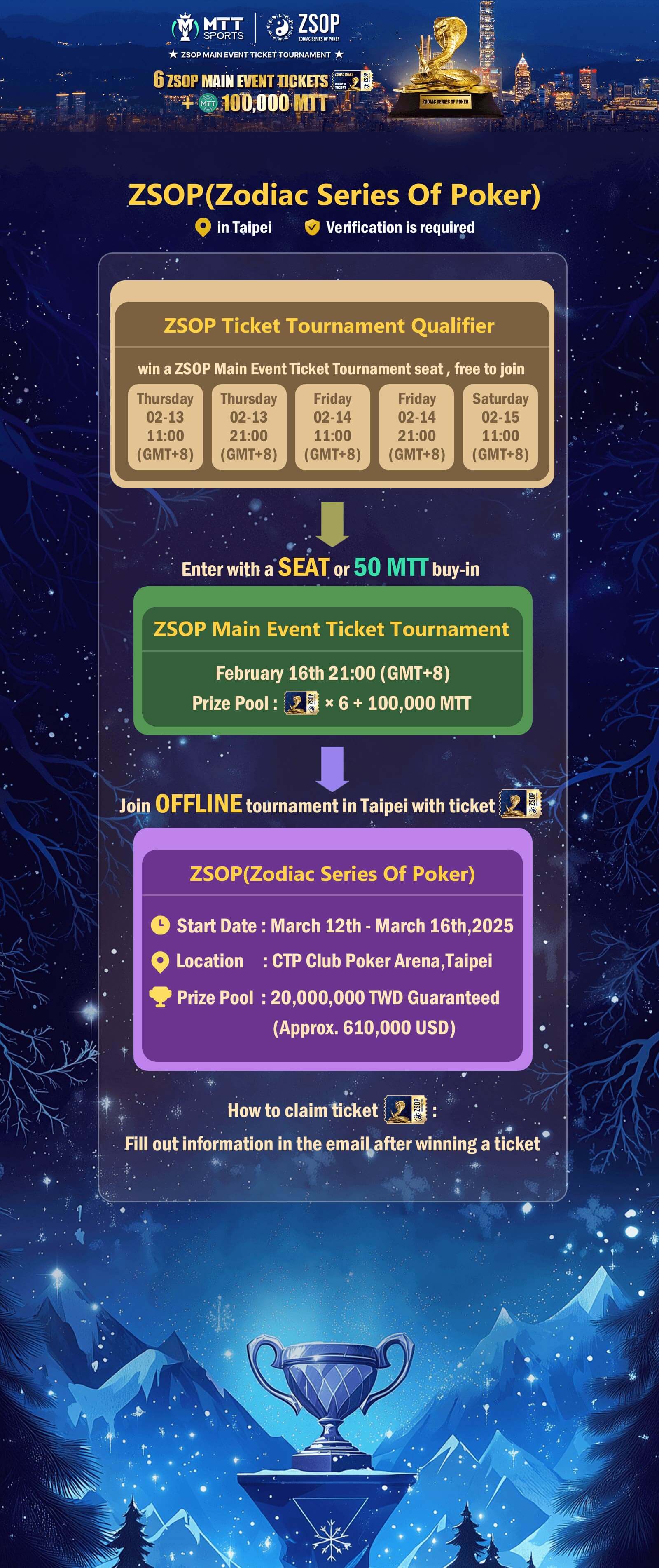 ZSOP Main Event Ticket Tournament Registration Open